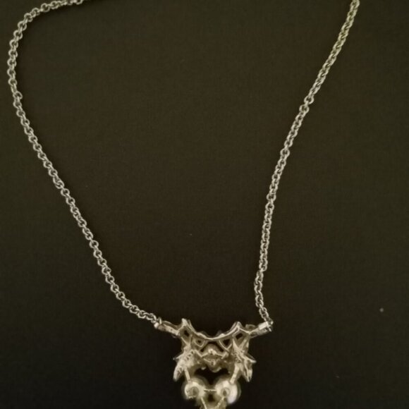 VINTAGE- Necklace (green and silver) - Picture 4 of 5